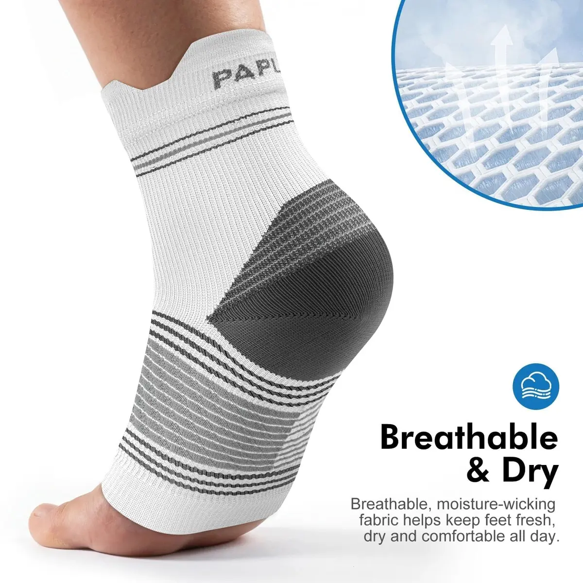 PAPLUS Compression Socks with Arch Support for Plantar Fasciitis, 6 Pairs (Large) - view 6