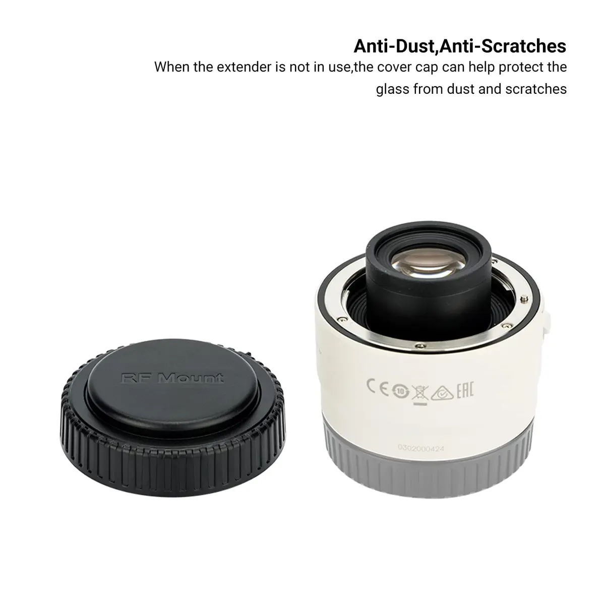 JJC RF Mount Extender Cap Cover for Canon RF1.4X & RF2x Lenses | Dust & Scratch Protection (70-120 chars) - view 4