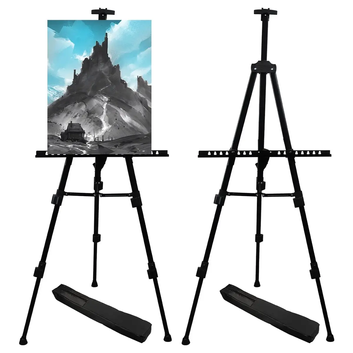 RRFTOK 72 Inch Metal Easel Stand for Painting Canvas | Double Layer, Adjustable Height, Sturdy Metal Construction - main product image