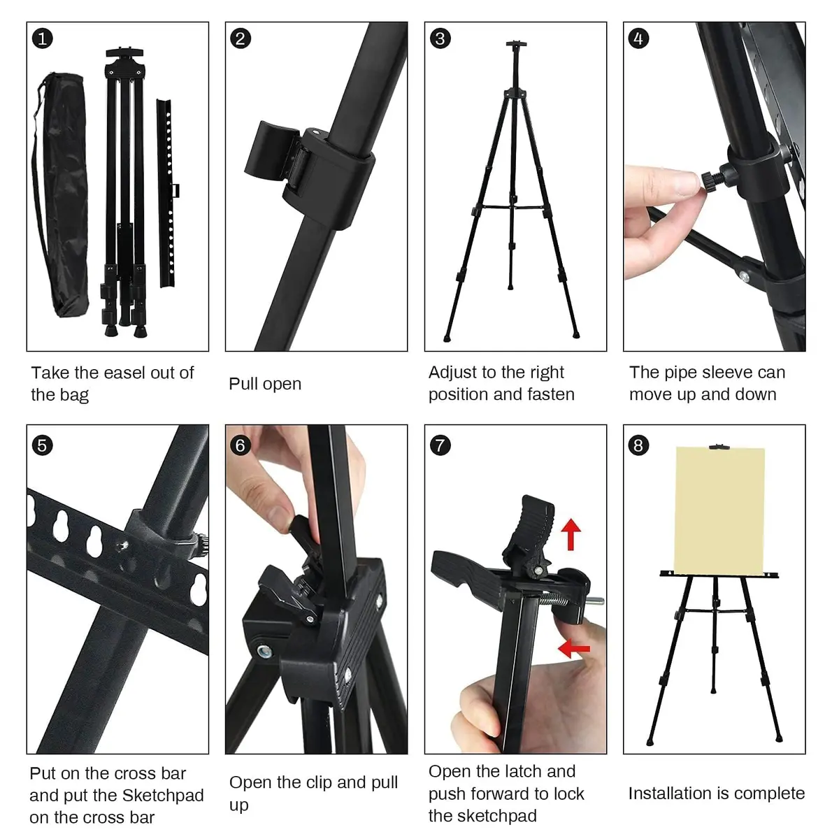 RRFTOK 72 Inch Metal Easel Stand for Painting Canvas | Double Layer, Adjustable Height, Sturdy Metal Construction - view 9