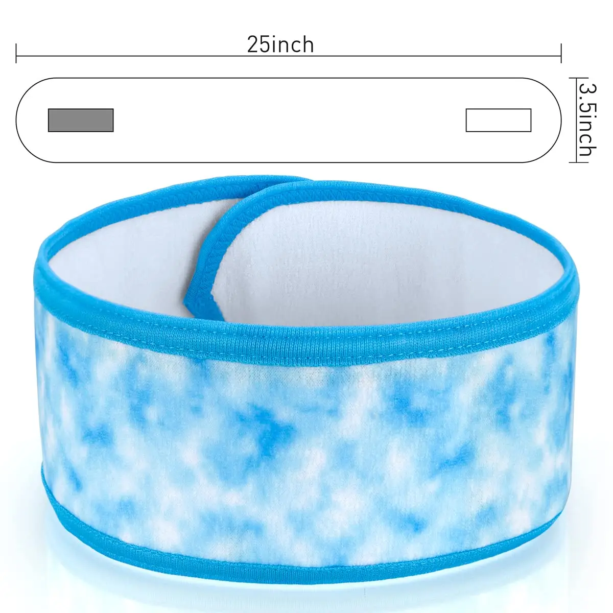 Denfany Soft Terry Cloth Spa Headband | Adjustable & Absorbent for Face Washing, Yoga, Makeup Removal - view 4