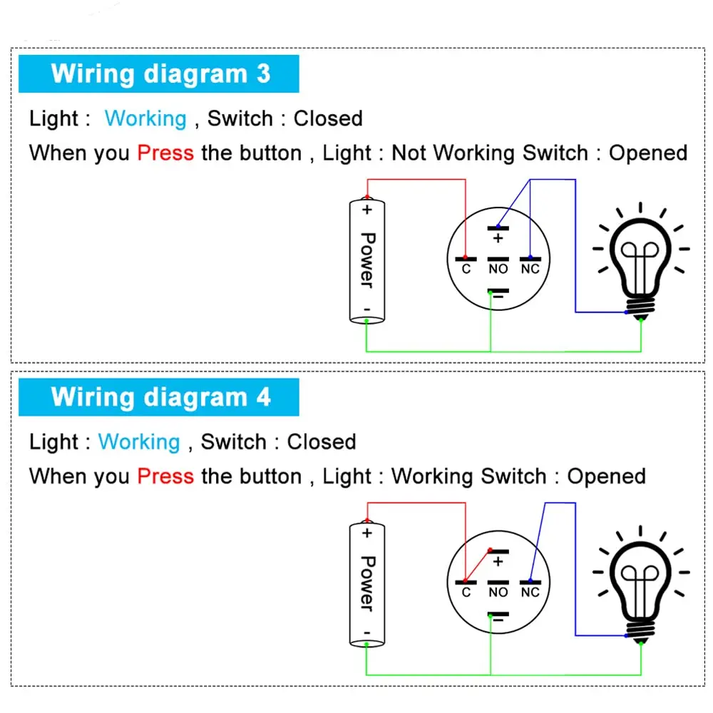 JIQI 19mm Waterproof Metal Push Button Switch 12V-24V | IP66 LED On Off (Red) - view 7