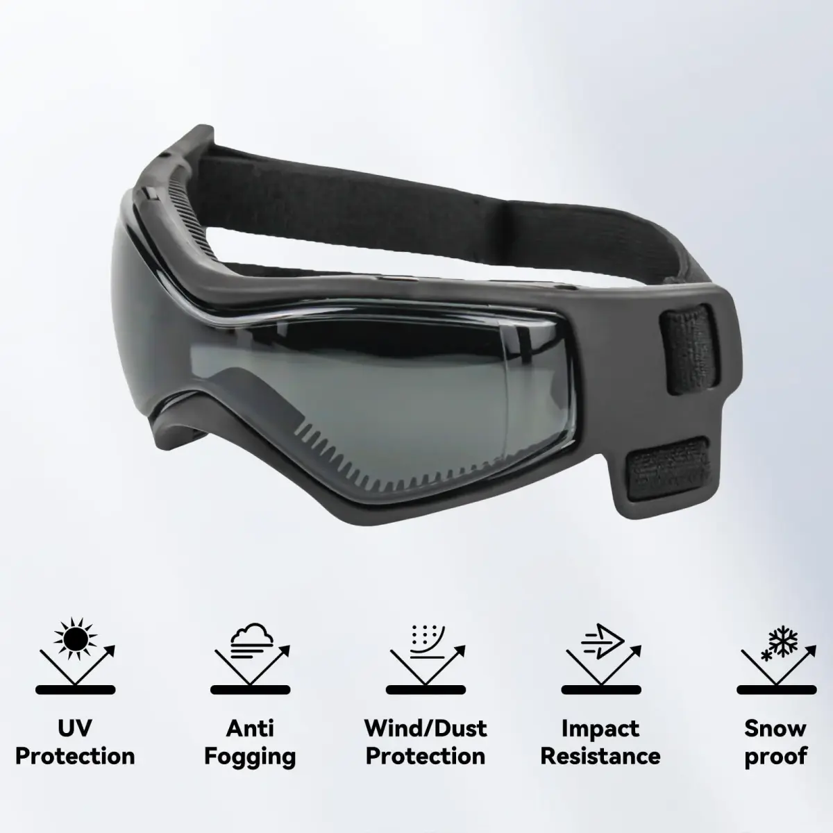 Enjoying Black Pet Apparel Dog Goggles UV Protection for Medium Breeds | Windproof & Adjustable - view 4