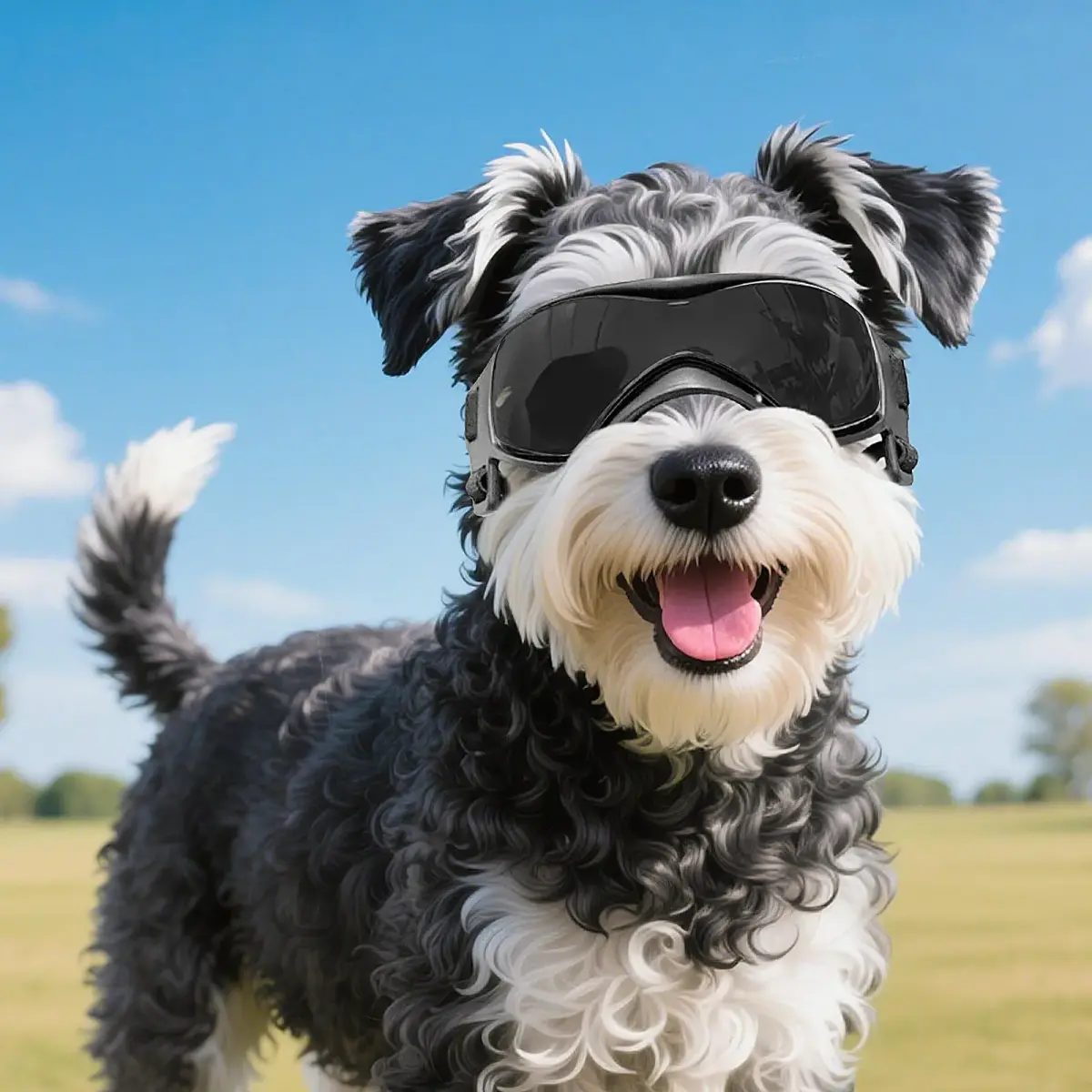 Enjoying Black Pet Apparel Dog Goggles UV Protection for Medium Breeds | Windproof & Adjustable - view 6