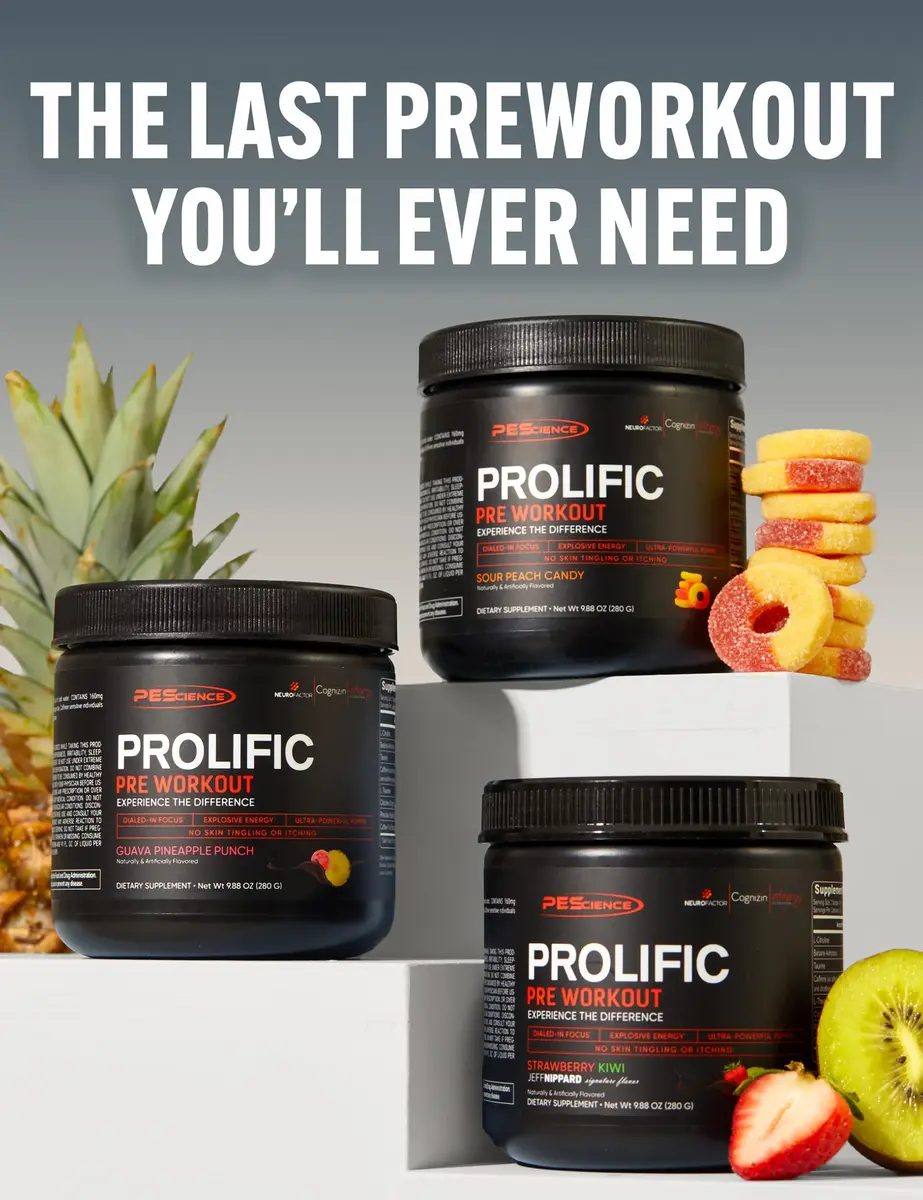 PEScience Prolific Pre-Workout Powder, Sour Peach Candy | Explosive Energy & Focus, 40 Scoops - view 5