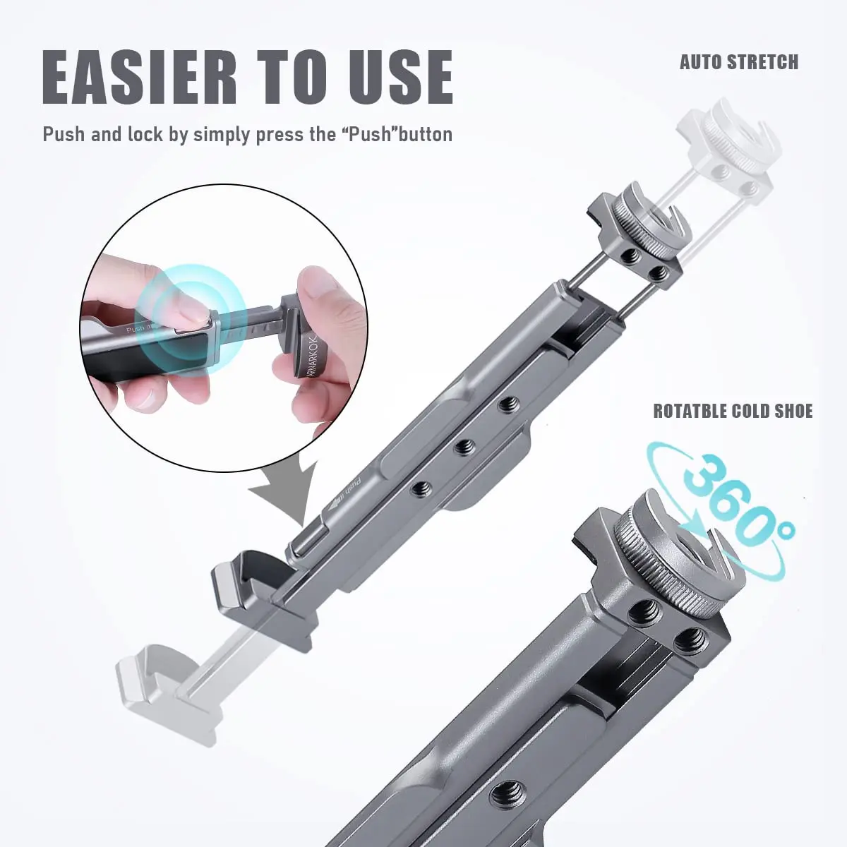 ARNARKOK Full Metal Tablet Tripod Mount 7.9-12.9 Inch | Slim Aluminum Design for Steady Filming - view 5
