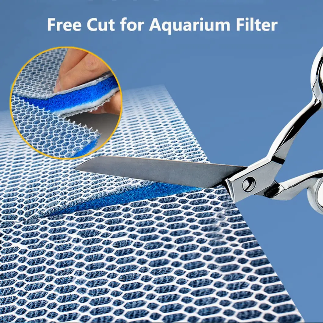 sunjojo 8-Layer Aquarium Filter Media Pad 40x30cm (15.7"x11.8") | Crystal Clear Water Filtration - view 6