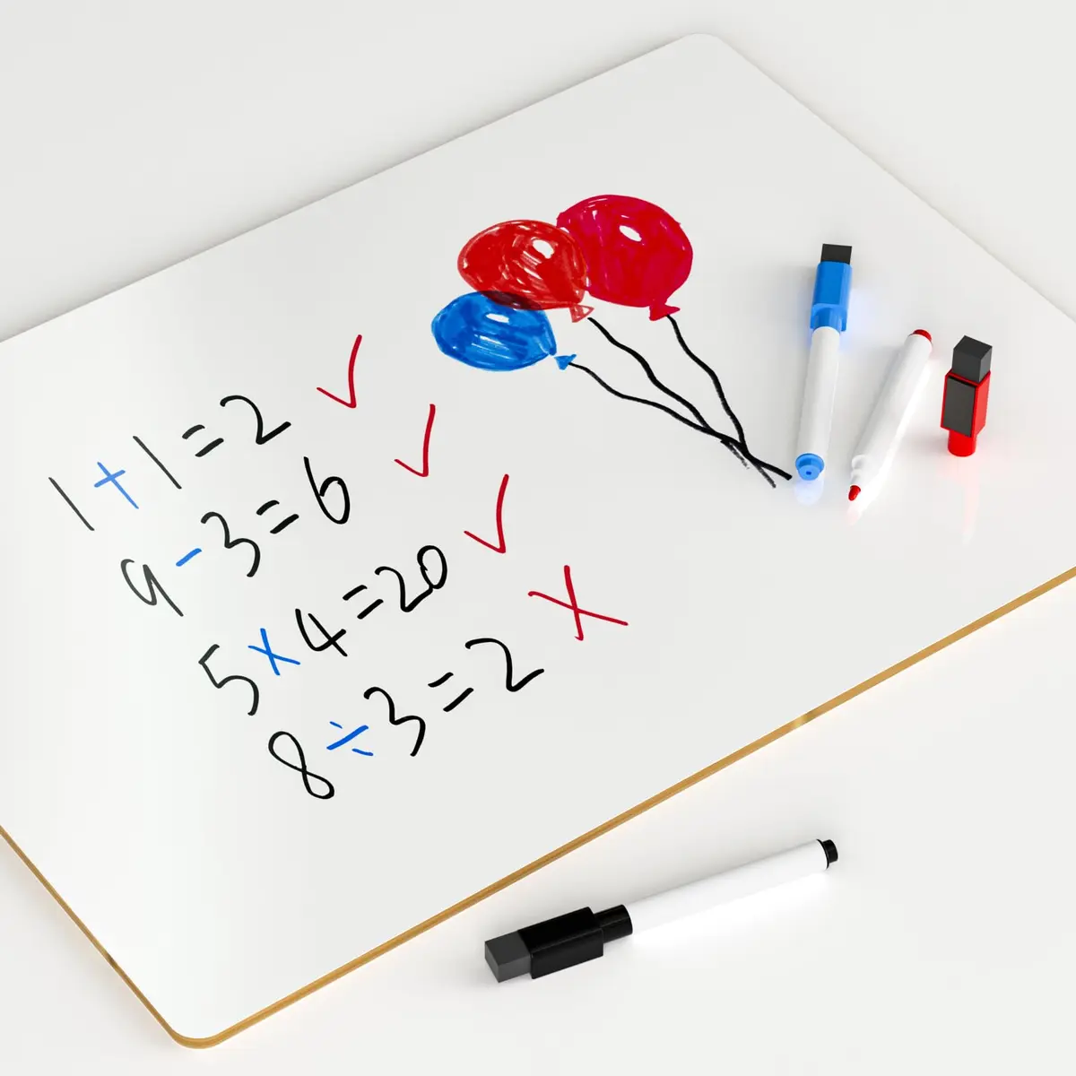 Nicpro 12 x 16 inches Double Sided Dry Erase Lap Board with 3 Pens | Portable Learning Whiteboard for Students - view 5