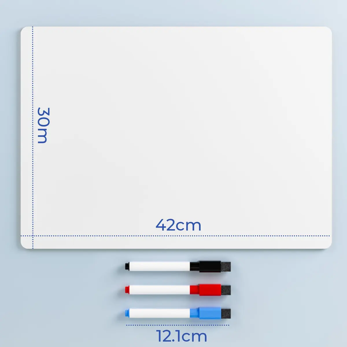 Nicpro 12 x 16 inches Double Sided Dry Erase Lap Board with 3 Pens | Portable Learning Whiteboard for Students - view 2