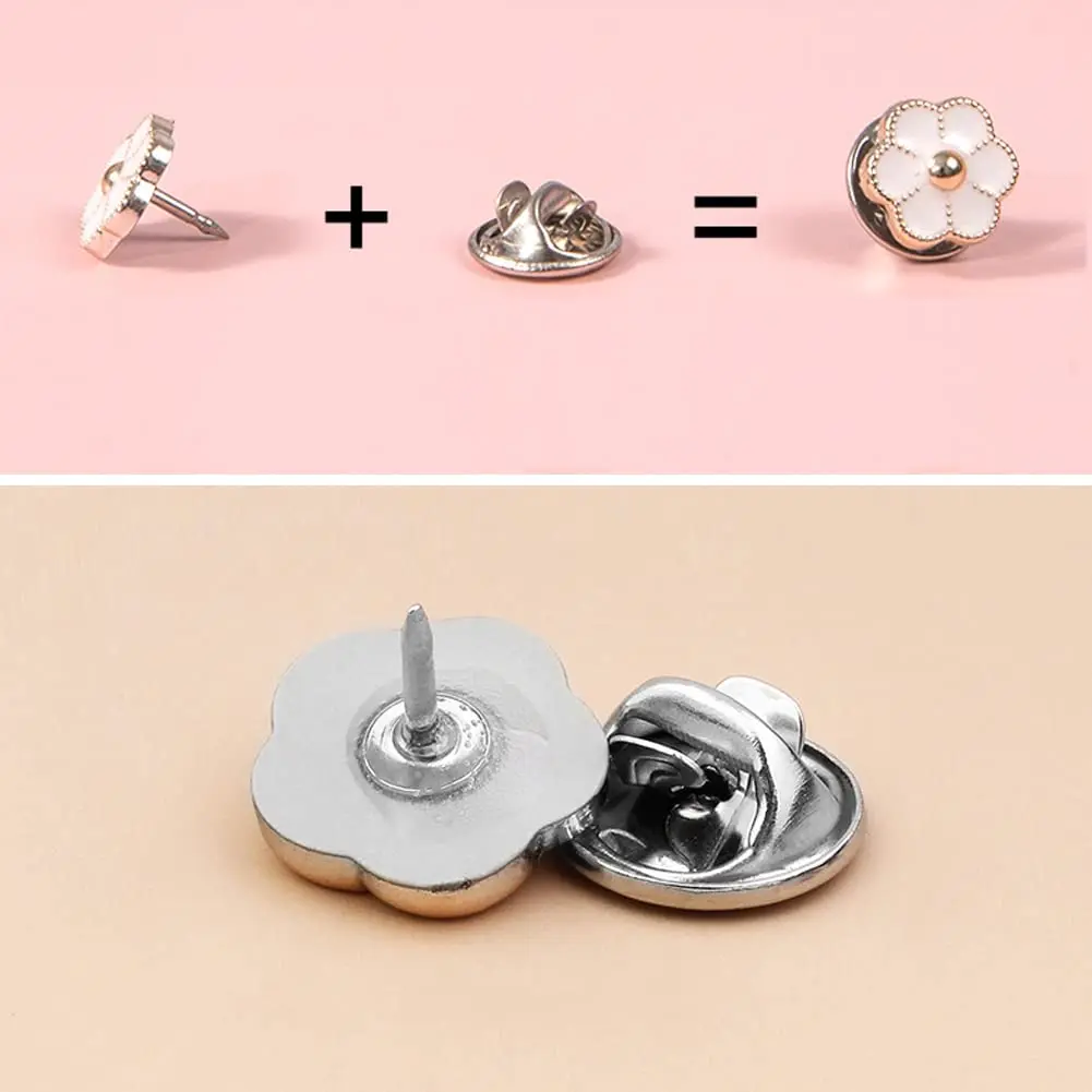 LWQYHTT Women Shirt Brooch Pins 10-13mm | No Sew Enamel Black & White, Reusable, 20 Set - view 5