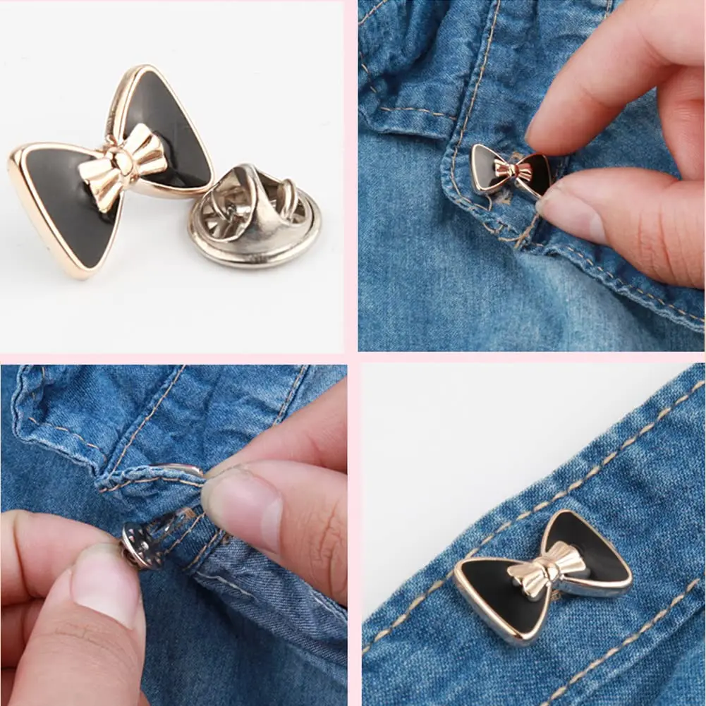 LWQYHTT Women Shirt Brooch Pins 10-13mm | No Sew Enamel Black & White, Reusable, 20 Set - view 2