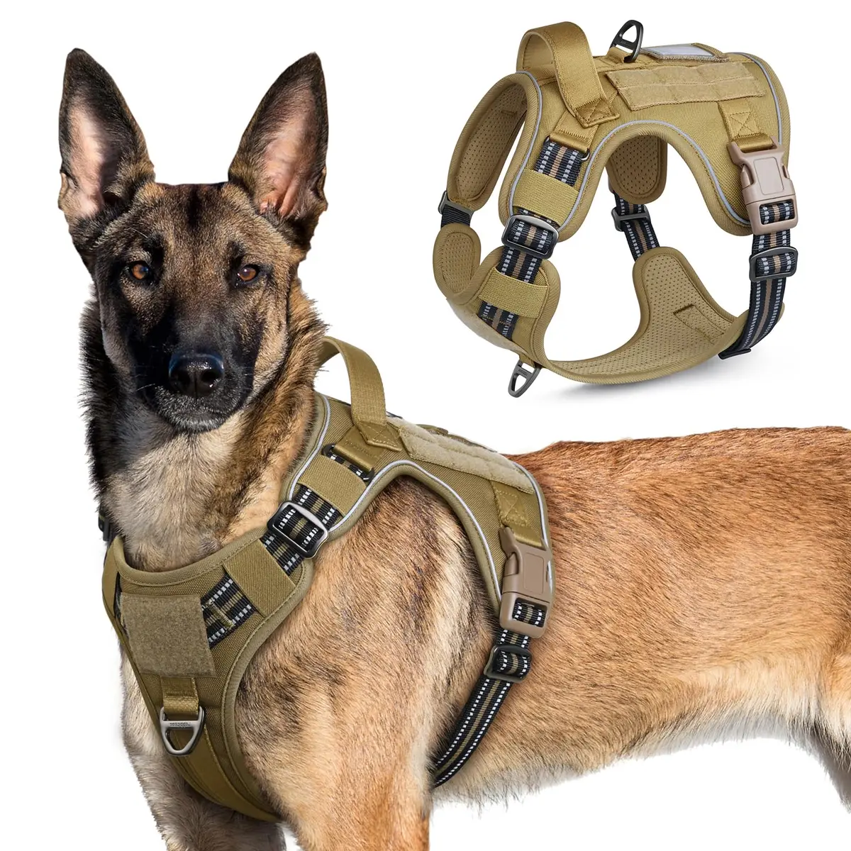 rabbitgoo Tactical Dog Harness for X-Large | No Pull Military Service Vest with MOLLE System - main product image