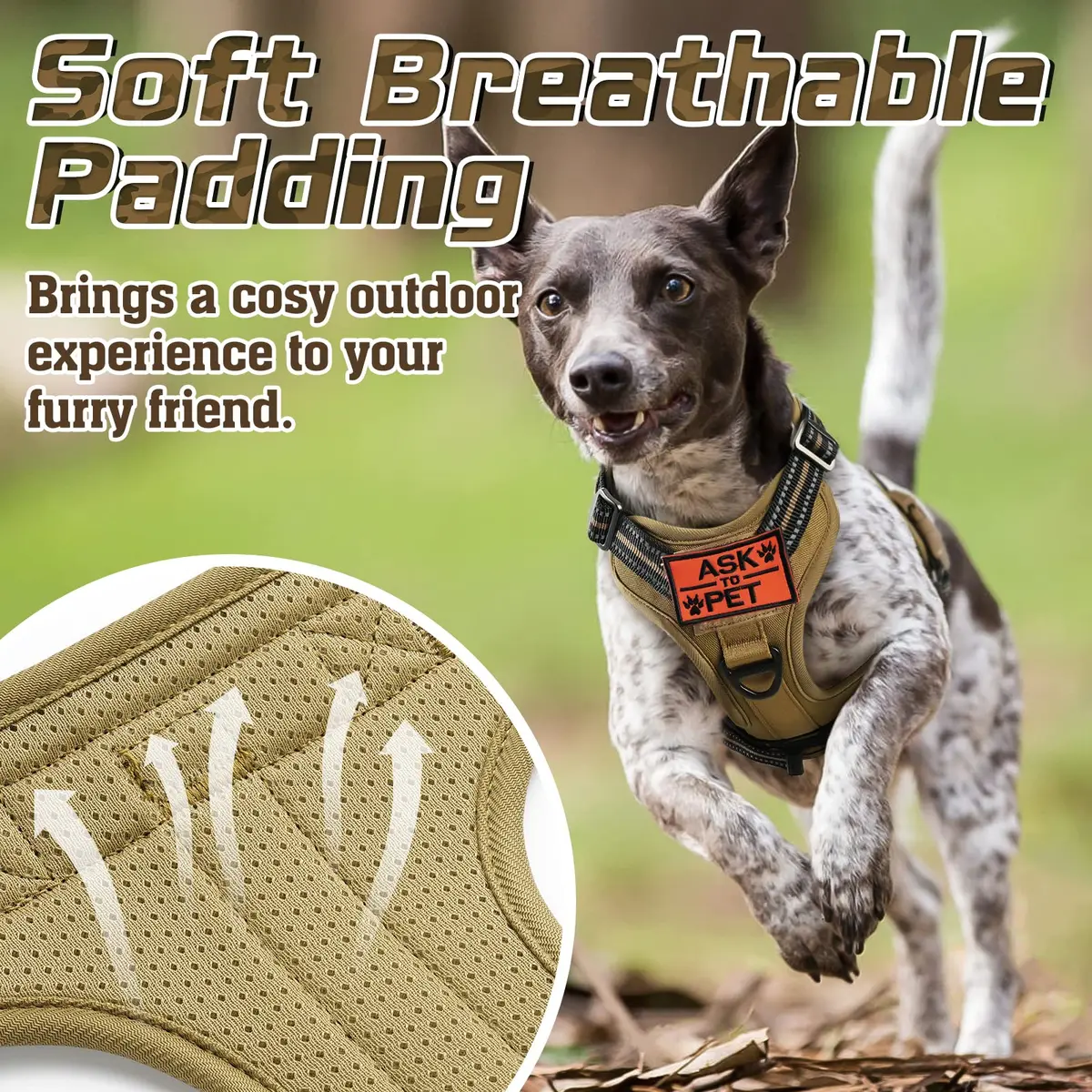 rabbitgoo Tactical Dog Harness for X-Large | No Pull Military Service Vest with MOLLE System - view 5