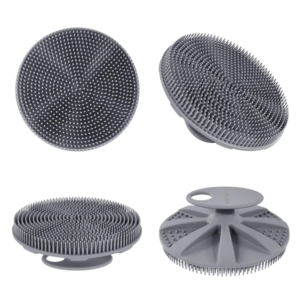 INNERNEED Food-Grade Silicone Body Scrubber Shower Brush Gray | Gentle Exfoliation for All Skin Types - view 7