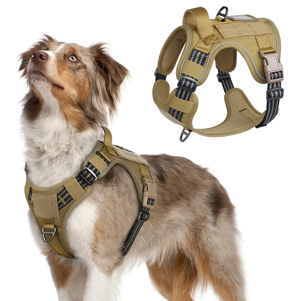 rabbitgoo Tactical Dog Harness for Medium | No Pull Military Service Vest with Reflective Strips - main product image
