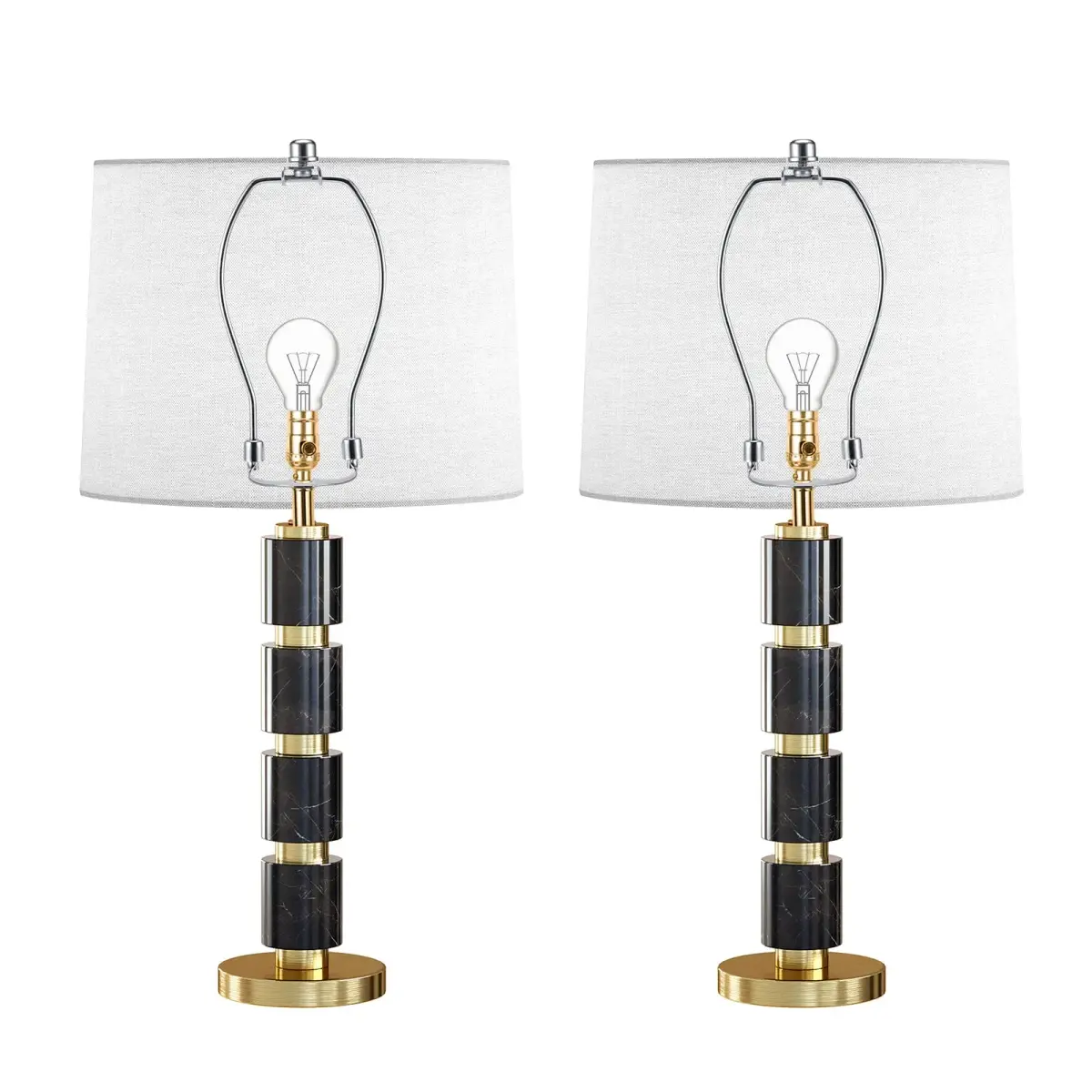 Saangseon 7 Inch Light-Duty Lamp Harp Kit (Nickel, 2 Sets) | Fits 3/8" Lamp Nipple, Ideal for Lightweight Shades - view 7
