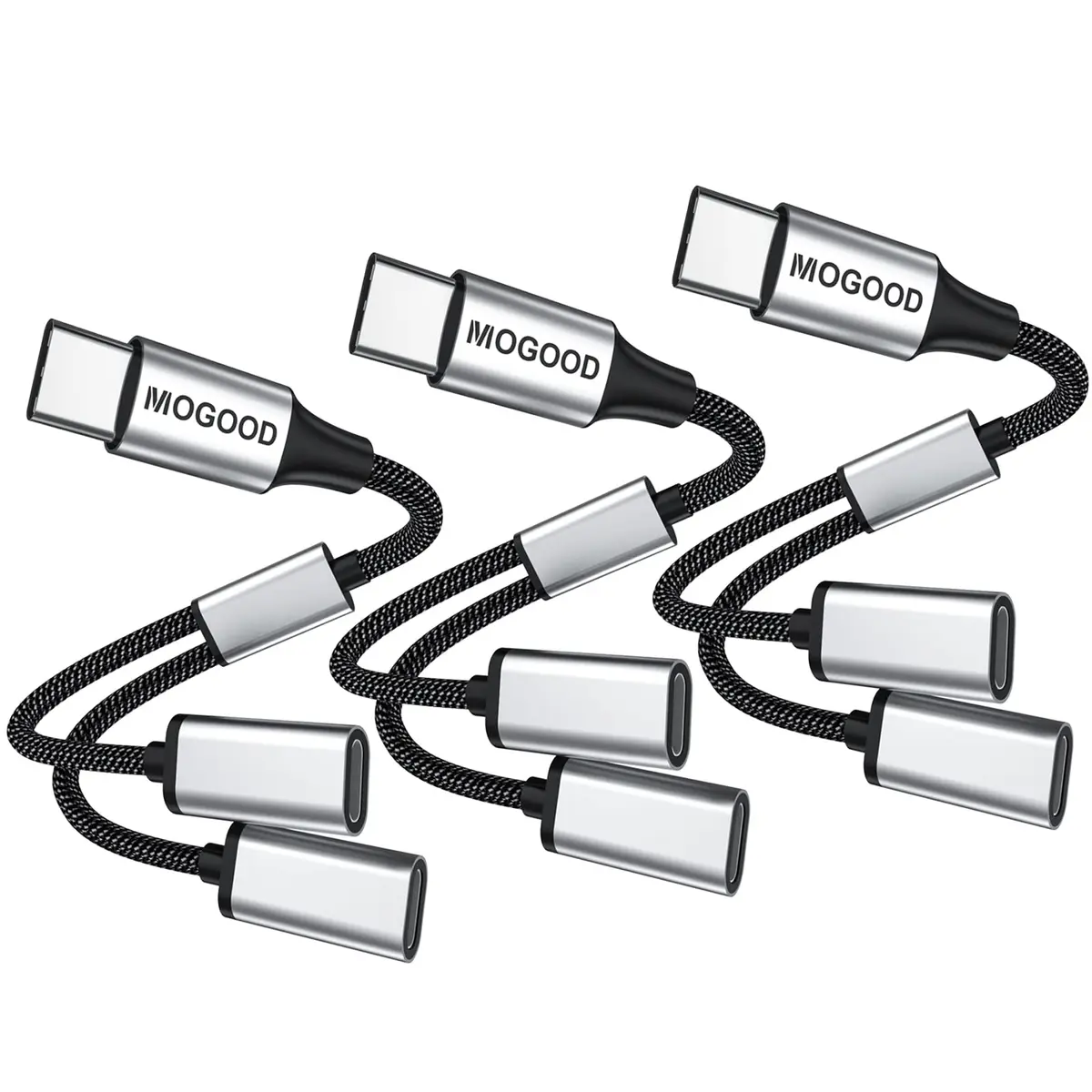 MOGOOD USB C to Dual USB C Y-Cable 10cm (3.9in) | Data Transfer & Low Power Charging - main product image