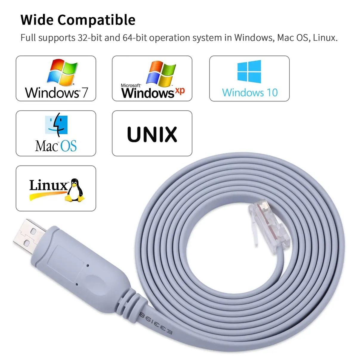 jeefull power Console Cable USB to RJ45 Serial Adapter 10FT | FTDI Chip for Cisco & More - view 6