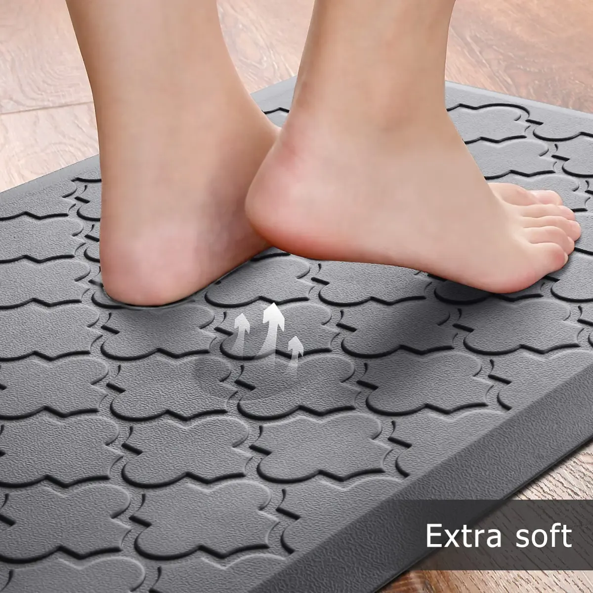 SoftDuo Anti-Fatigue Floor Mats 43.9cm x 119.4cm (17.3"x47") | Grey Farmhouse Kitchen Comfort Set - view 3