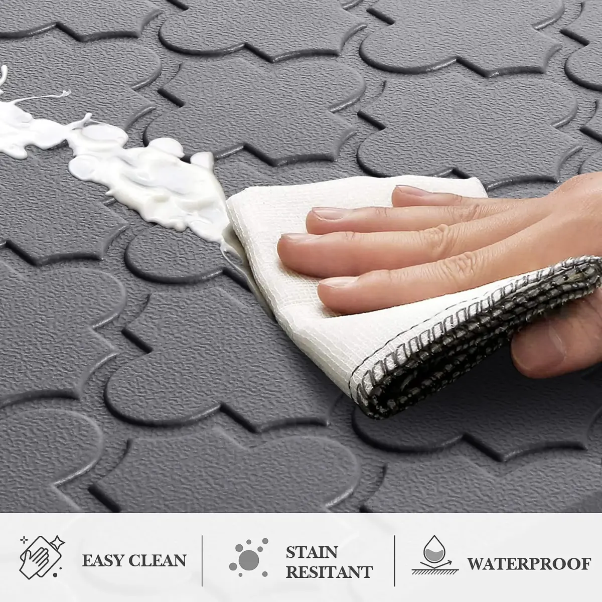 SoftDuo Anti-Fatigue Floor Mats 43.9cm x 119.4cm (17.3"x47") | Grey Farmhouse Kitchen Comfort Set - view 4