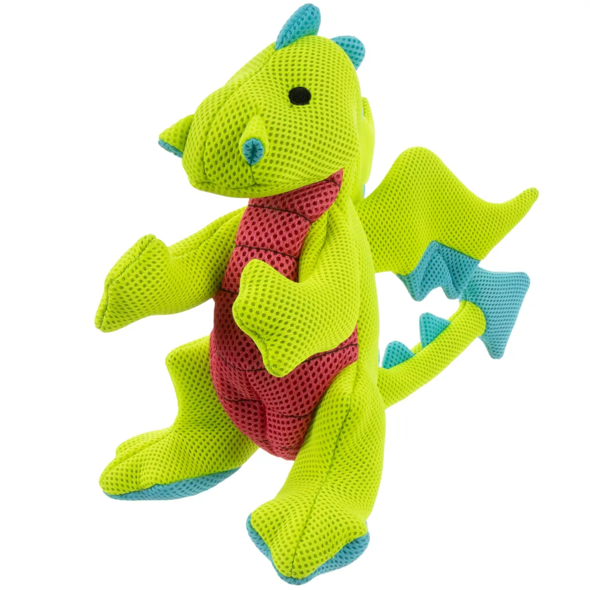 goDog Dragons Squeaky Plush Dog Toy with Double Chew Guard Technology, Large, Green | Durable Fabric & Active Play - main product image