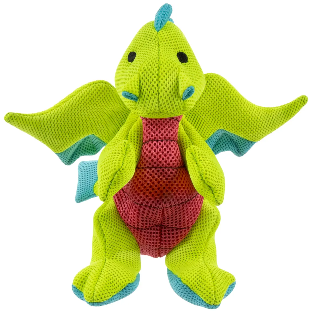 goDog Dragons Squeaky Plush Dog Toy with Double Chew Guard Technology, Large, Green | Durable Fabric & Active Play - view 9