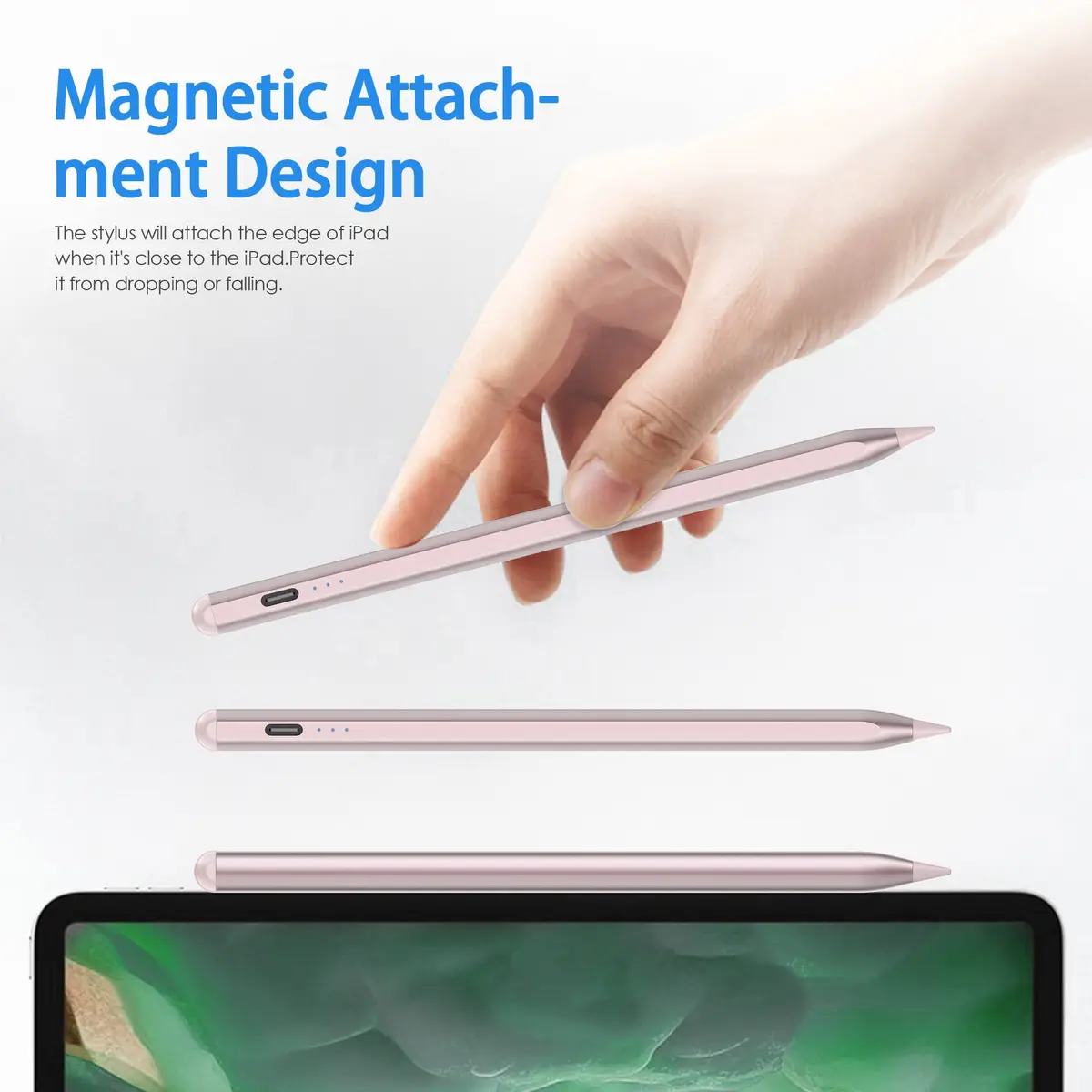 GFOX Input Pen for iPad 2018-2022 | Precise, Magnetic, Palm Rejection, Rosegold - view 6