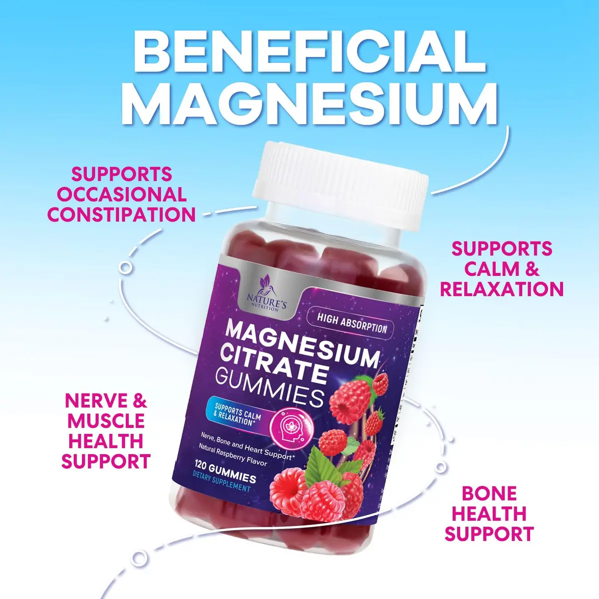 Nature's Nutrition Magnesium Citrate Gummies | 120 Count (453 g) - view 5
