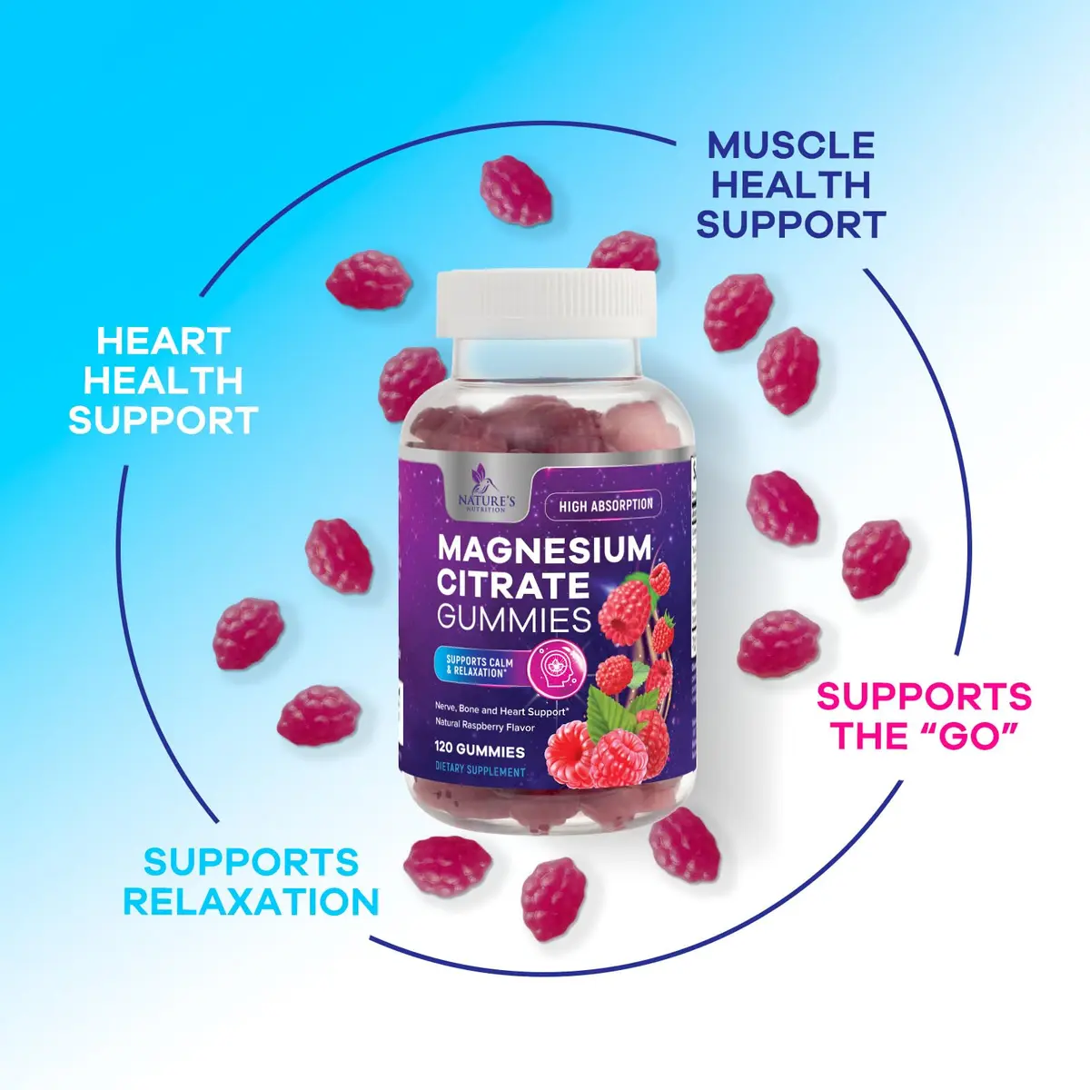 Nature's Nutrition Magnesium Citrate Gummies | 120 Count (453 g) - view 6