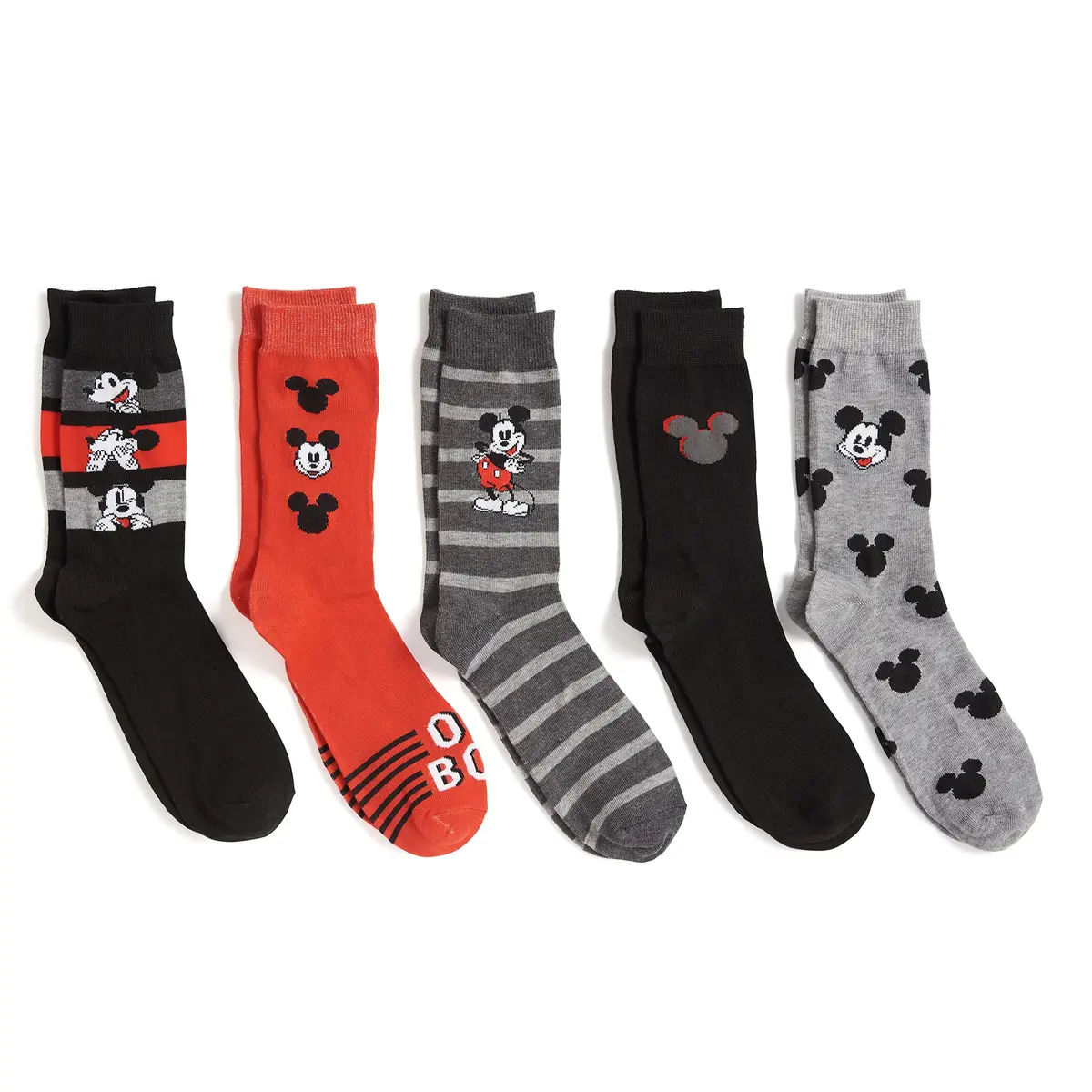 Disney Mickey Mouse 5 Pack Crew Socks | Cartoon, Comfortable, Durable (98% Polyester, 2% Spandex) - view 3