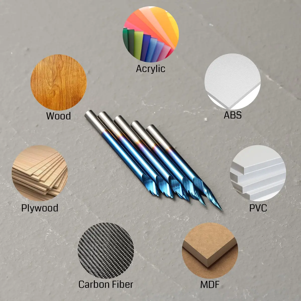 Genmitsu V-Groove CNC Router Bits, 20/30/45/60 Degree, 1/8'' Shank, Nano Blue Coating, for Wood Carving & Milling - view 6