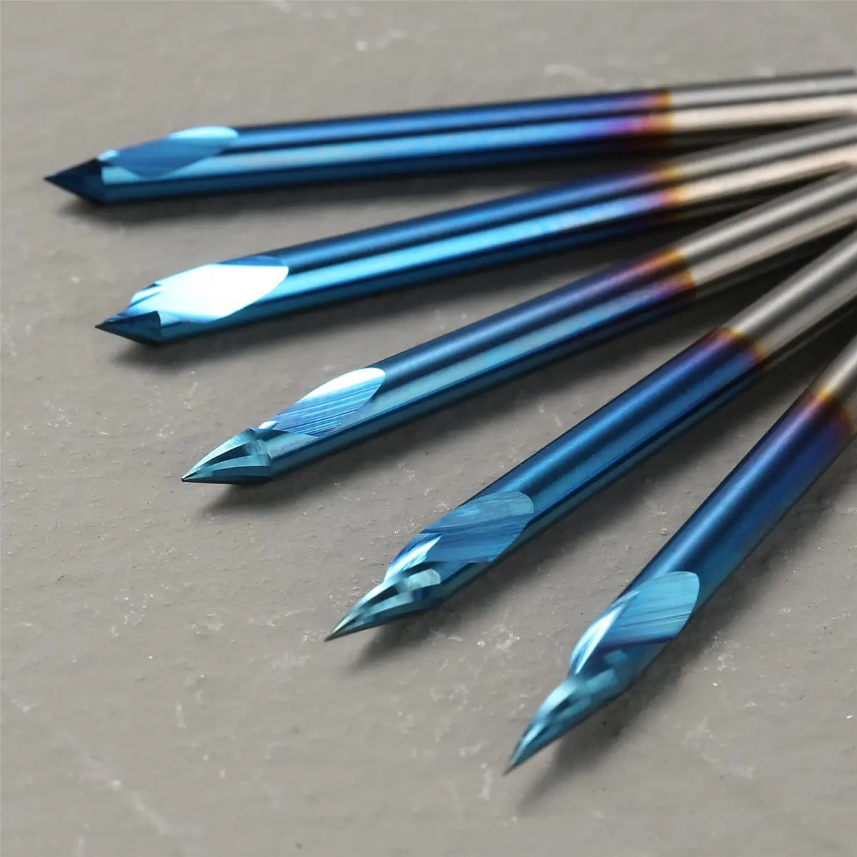 Genmitsu V-Groove CNC Router Bits, 20/30/45/60 Degree, 1/8'' Shank, Nano Blue Coating, for Wood Carving & Milling - view 3