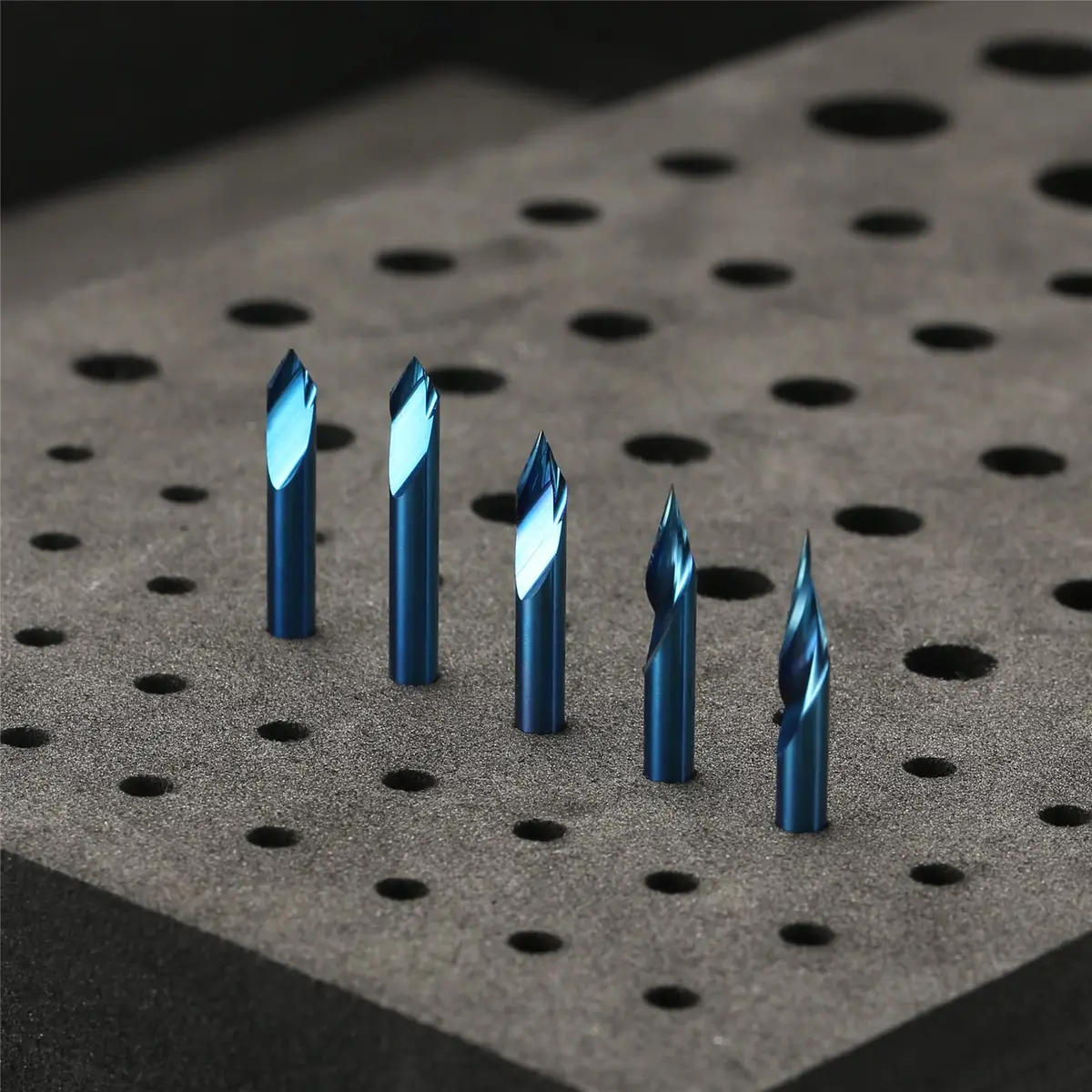 Genmitsu V-Groove CNC Router Bits, 20/30/45/60 Degree, 1/8'' Shank, Nano Blue Coating, for Wood Carving & Milling - view 4