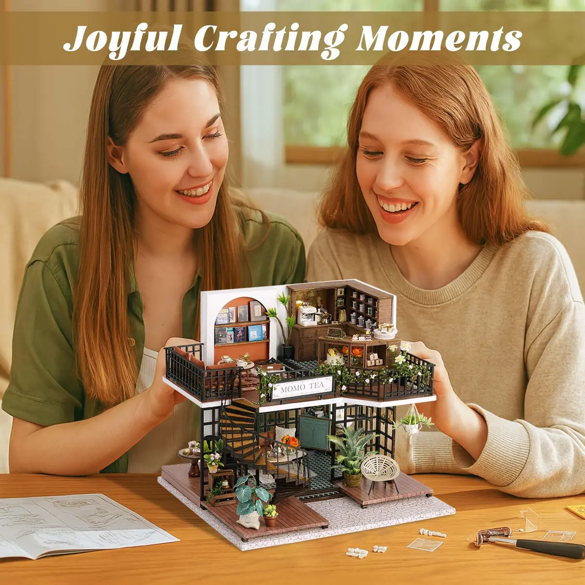 Flever Dollhouse Miniature DIY House Kit 8.7x7.5x7.2 inches | Creative Room with Furniture for Romantic Artwork Gift - view 5