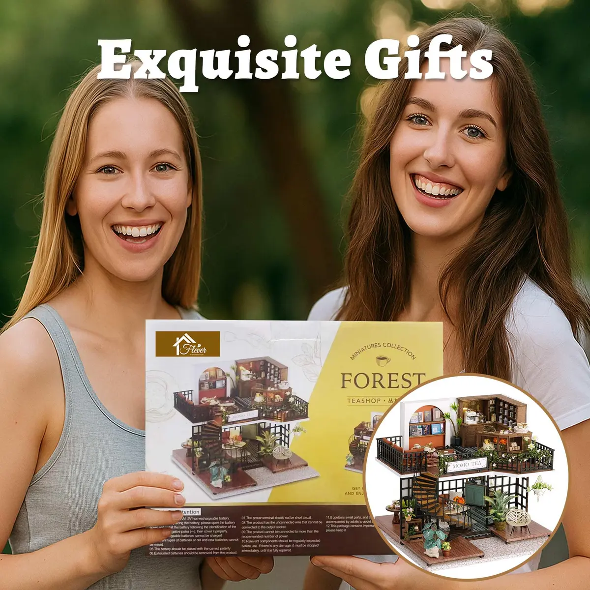 Flever Dollhouse Miniature DIY House Kit 8.7x7.5x7.2 inches | Creative Room with Furniture for Romantic Artwork Gift - view 9