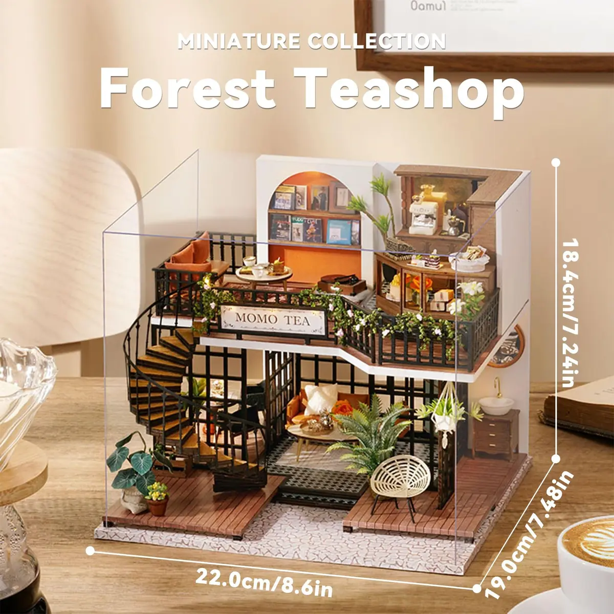 Flever Dollhouse Miniature DIY House Kit 8.7x7.5x7.2 inches | Creative Room with Furniture for Romantic Artwork Gift - view 2