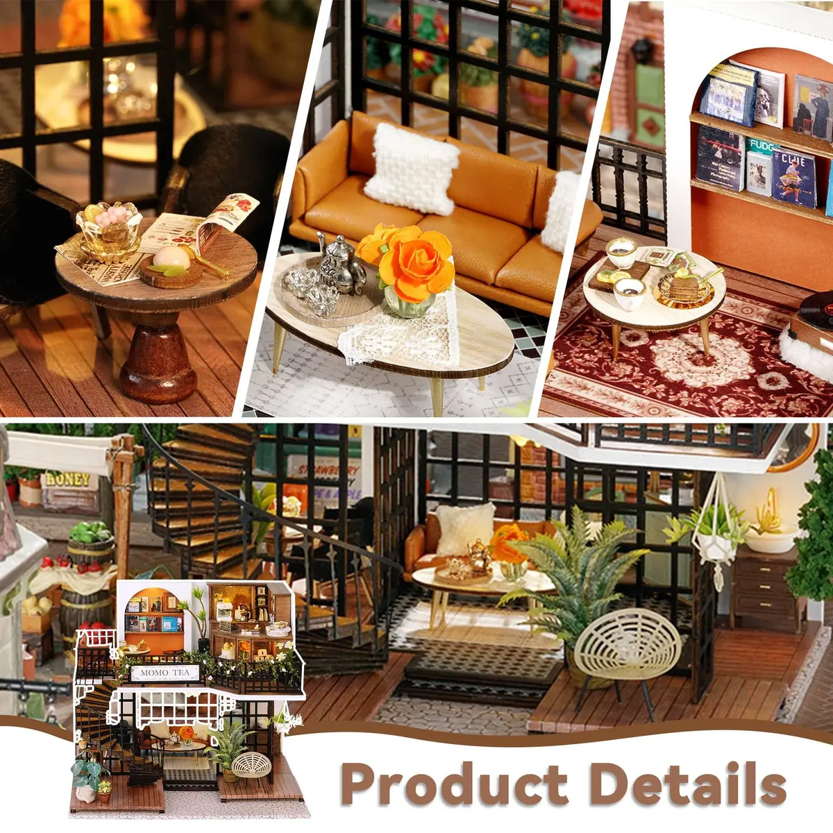 Flever Dollhouse Miniature DIY House Kit 8.7x7.5x7.2 inches | Creative Room with Furniture for Romantic Artwork Gift - view 4
