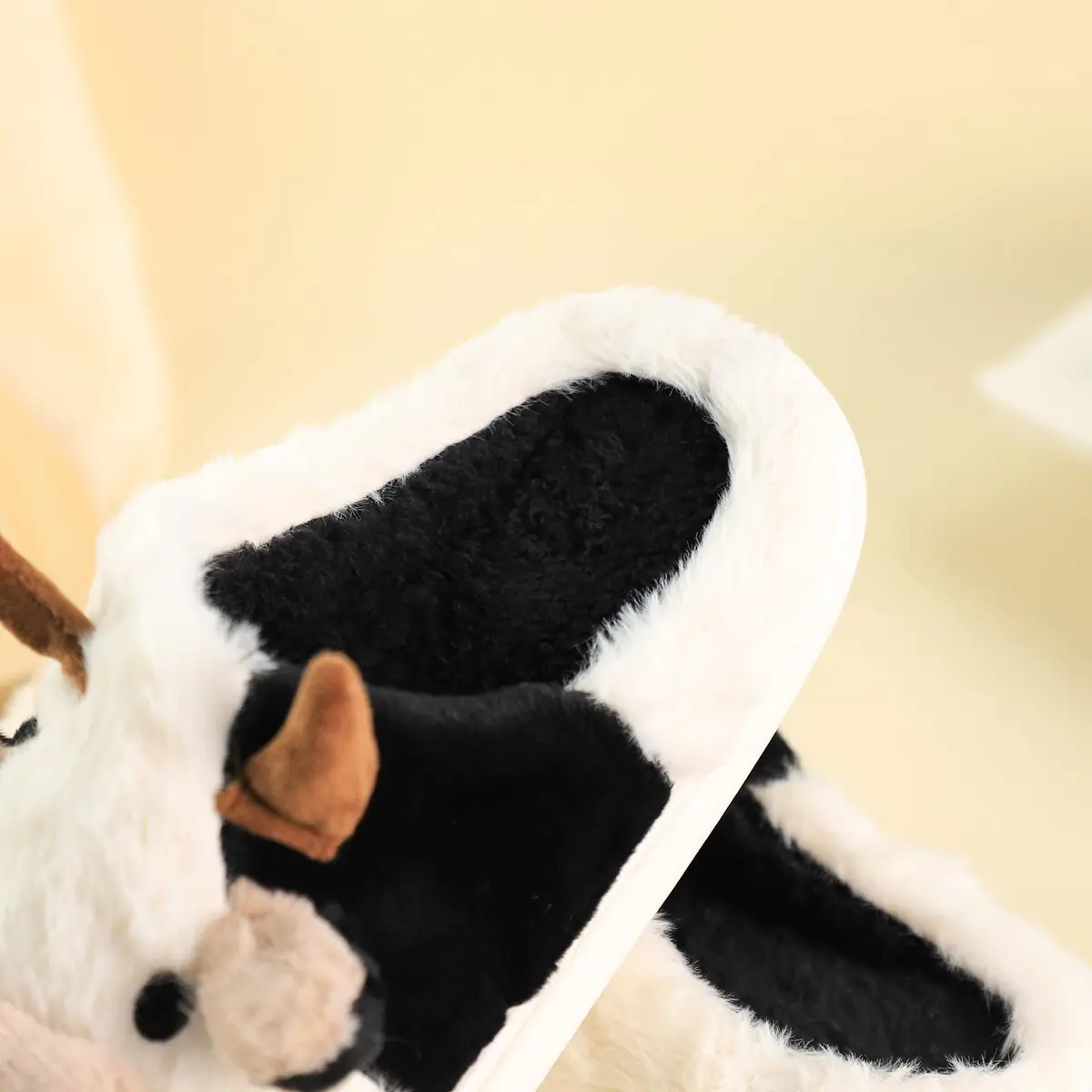 Gaolinci Cartoon Cow Cotton Slippers for Women | US 6 (24cm) - view 4