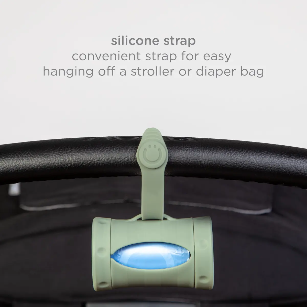 Ubbi Retractable Bag Dispenser for Diaper Bag, Sage | Portable & Stylish Organizer with Lavender Bags - view 4