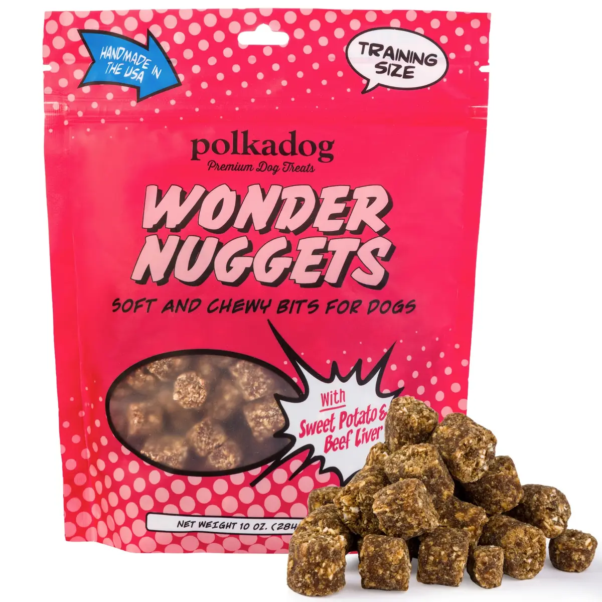 Polkadog Sweet Potato & Beef Wonder Nuggets | Soft & Chewy Dog Treats for All Breeds - main product image