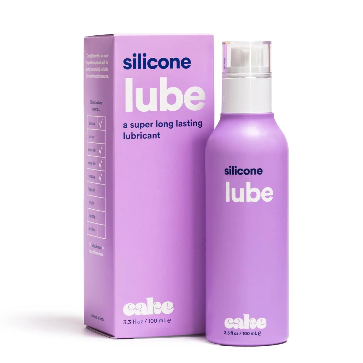 Cake Silicone-Based Personal Lubricant 3.3 fl oz | Ultra-Slippery, Water-Resistant, Made in USA - main product image