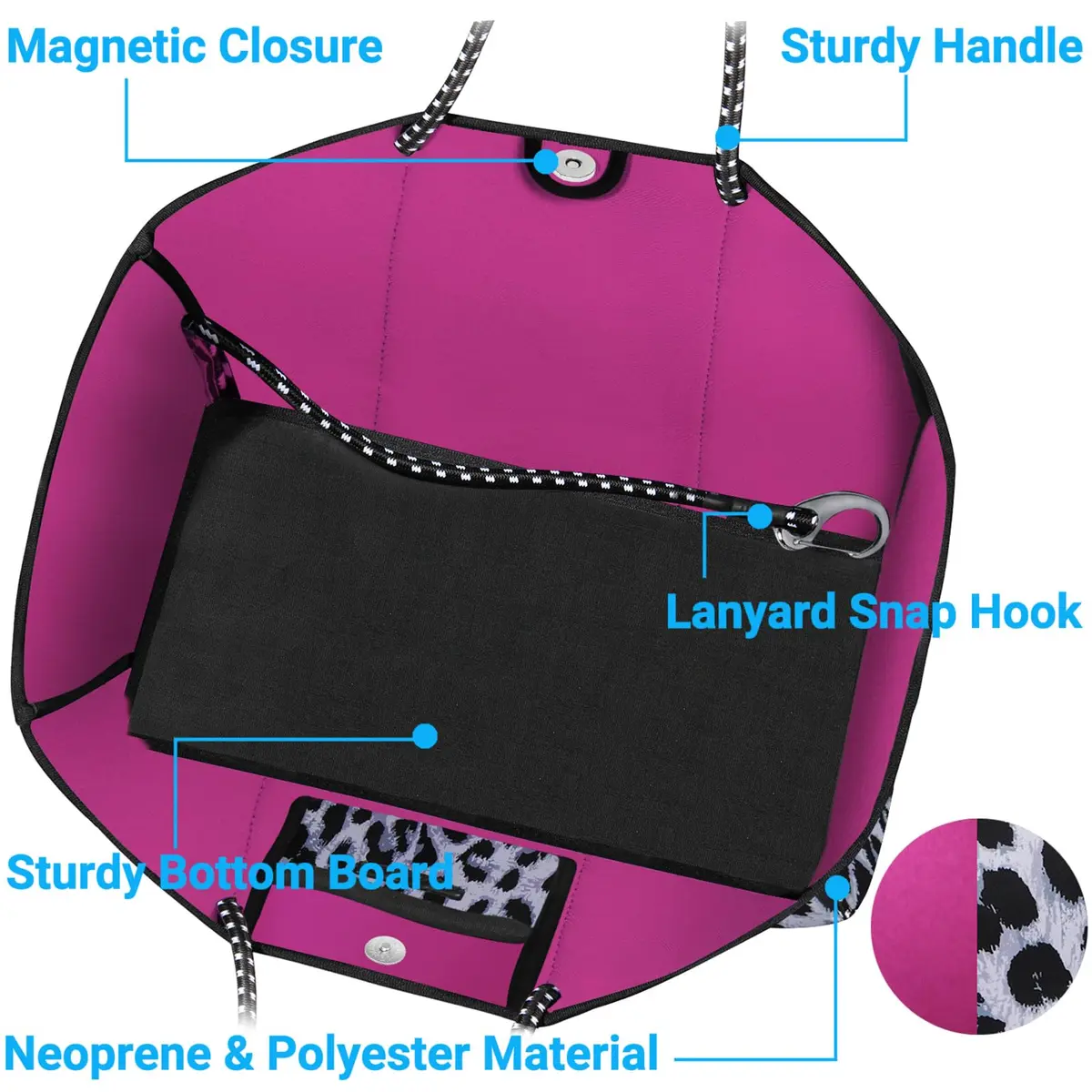 IBFUN Neoprene Tote Beach Bag for Women Teacher Nurse Laptop Work Tote | Large Capacity, Durable & Machine Washable - view 4