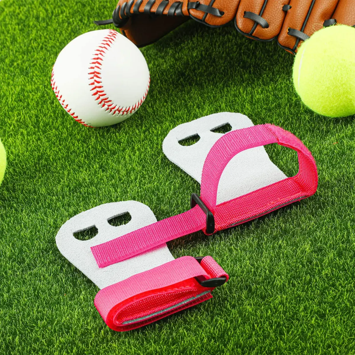 Vinsot Gymnastics Hand Grips & Wristbands Set for Kids Youth | 2 Pairs Pink, Black, White - view 3