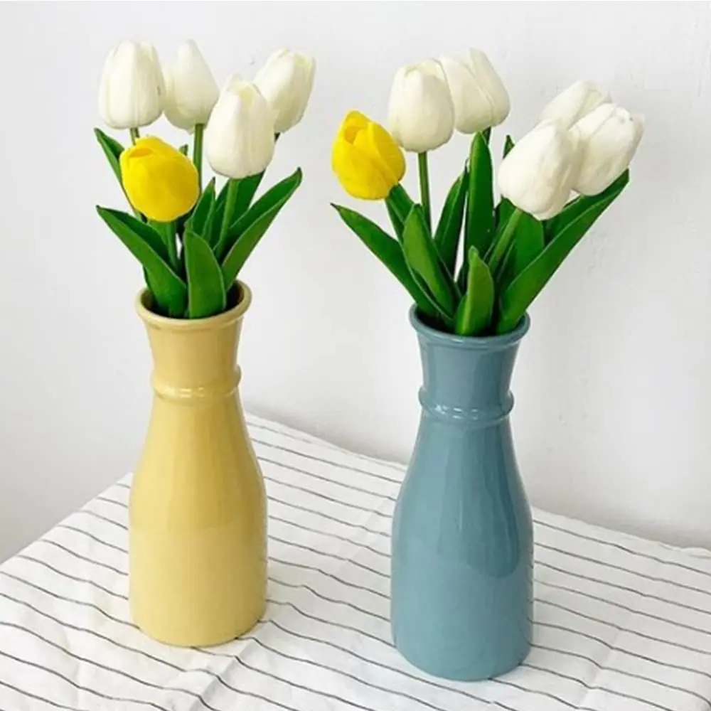 IPOPU Real Touch Artificial Tulips Flowers 24PCS Off White | Lifelike PU Material for Home Decor - view 4