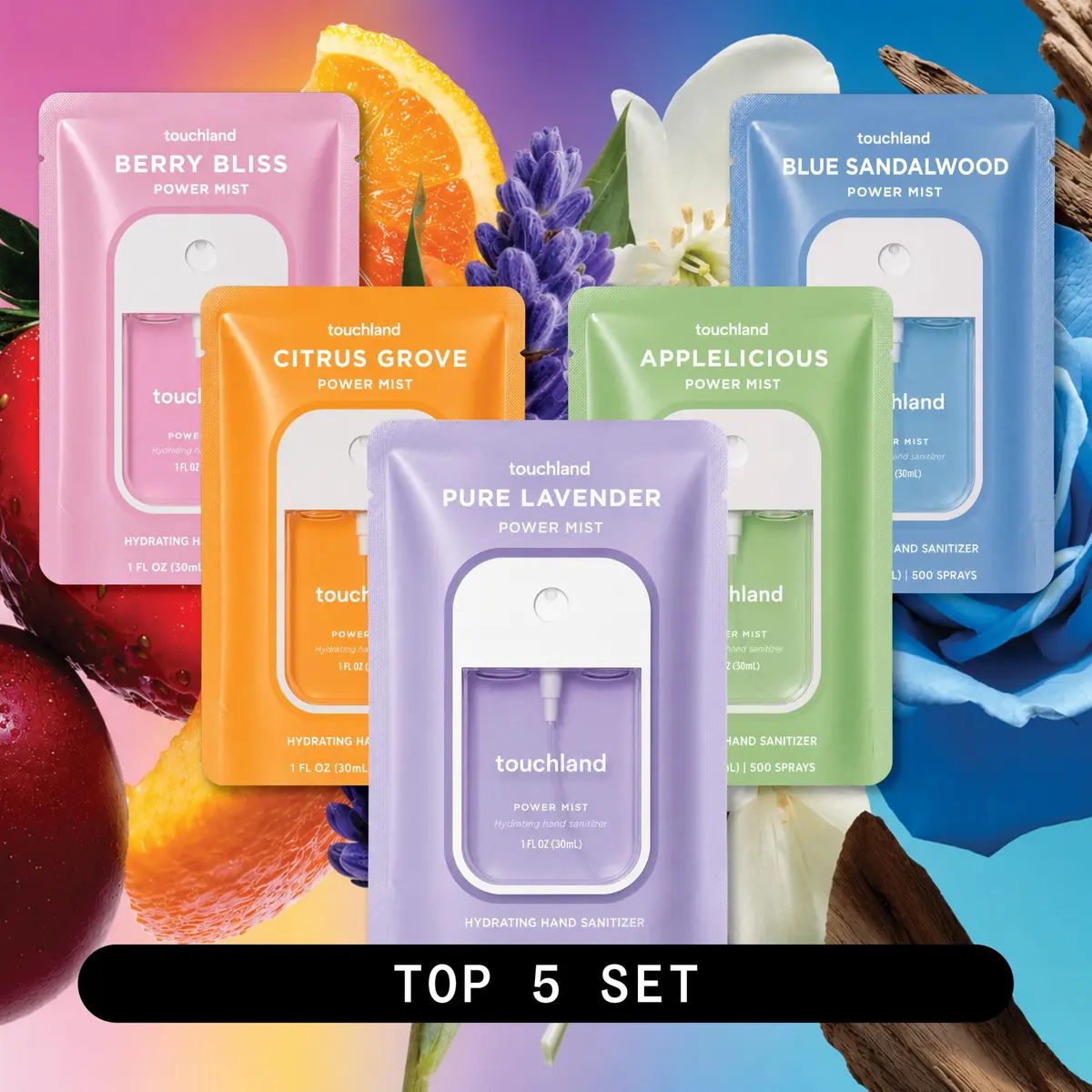 Touchland Power Mist Hydrating Hand Sanitizer Set 150ml (5 Fl Oz) | 5 Scents, Skincare Formula - view 2