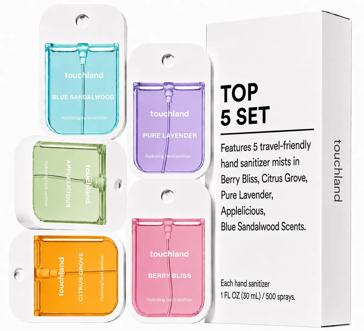 Touchland Power Mist Hydrating Hand Sanitizer Set 150ml (5 Fl Oz) | 5 Scents, Skincare Formula - view 3