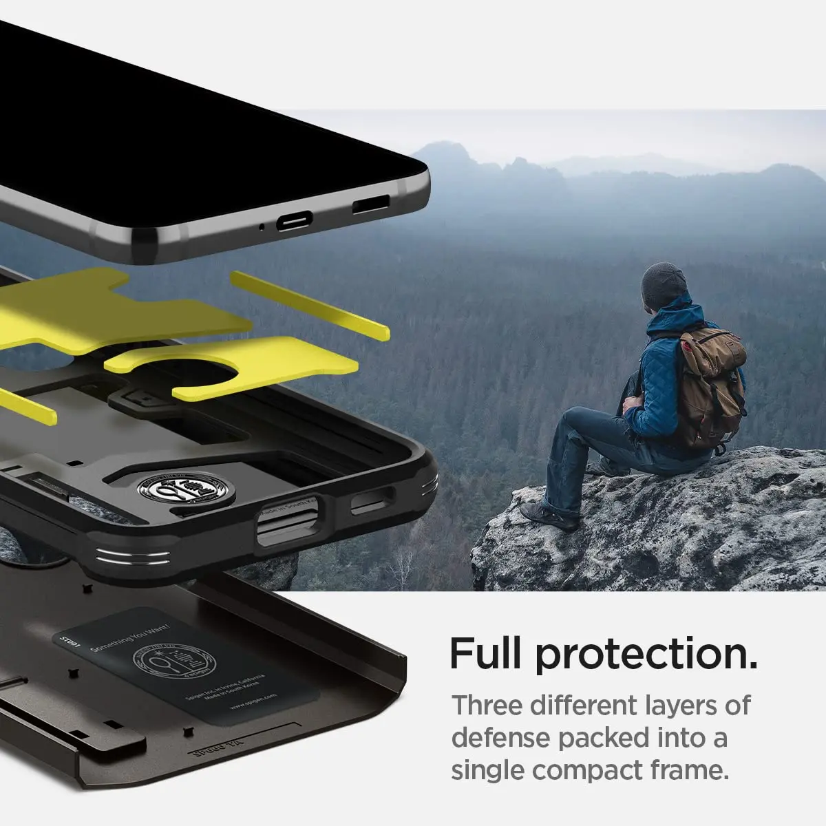 Spigen Tough Armor Galaxy S22 Case (2022) Gunmetal | Dual Protection & Shock Resistance - view 4