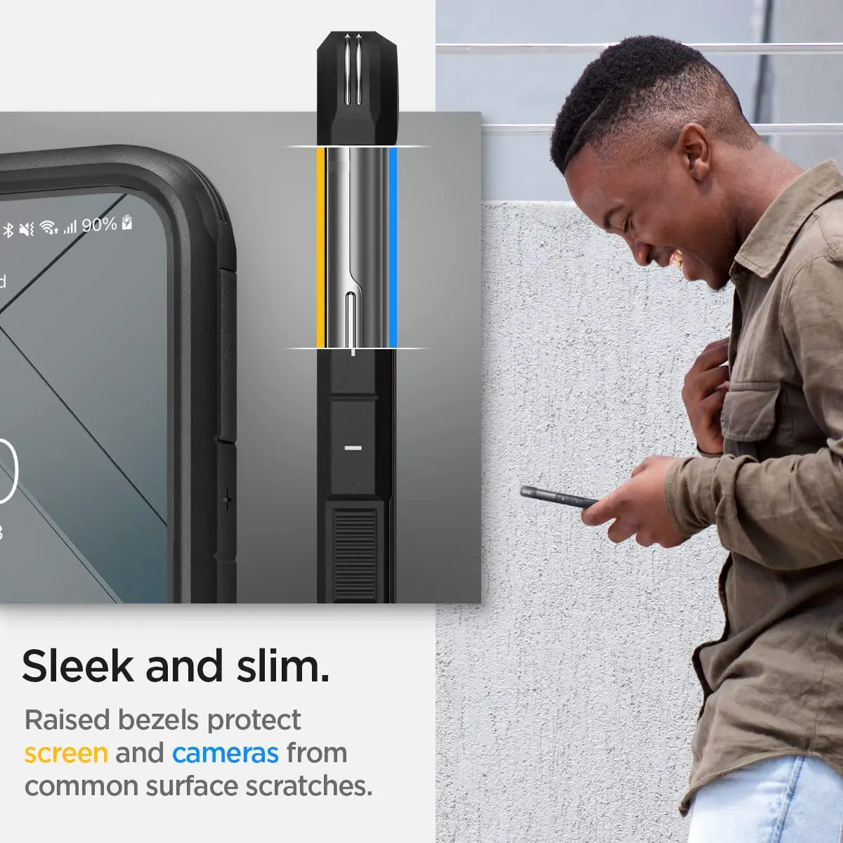 Spigen Tough Armor Galaxy S22 Case (2022) Gunmetal | Dual Protection & Shock Resistance - view 5