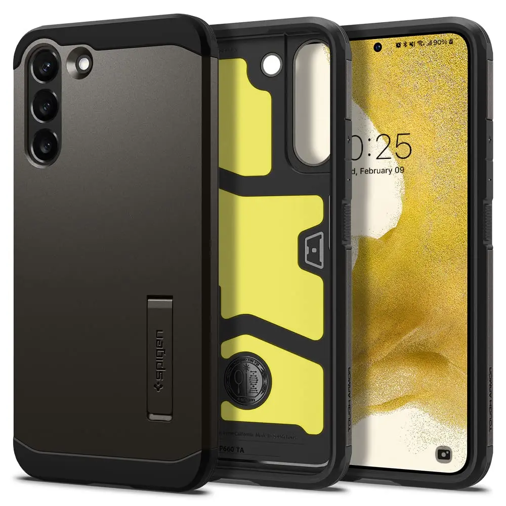 Spigen Tough Armor Galaxy S22 Case (2022) Gunmetal | Dual Protection & Shock Resistance - main product image