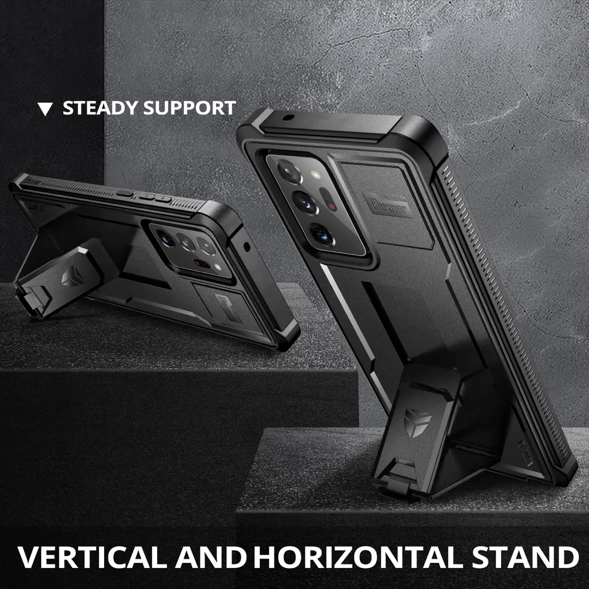 Dexnor Galaxy Note 20 Ultra 5G Case | Built-in Screen Protector & Kickstand | Heavy Duty Shockproof Black - view 4